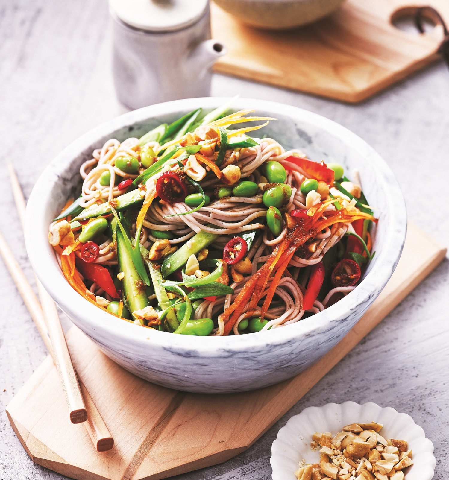 Sesame and ginger soba noodle salad