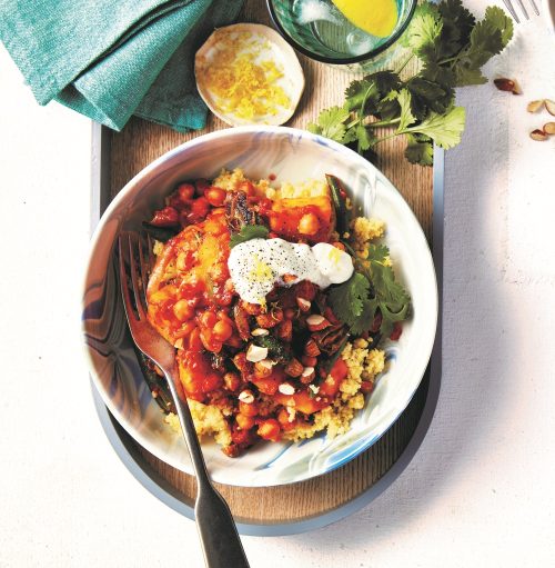 Pumpkin, chickpea and tomato tagine
